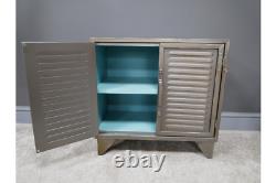 Industrial Cabinet 2 Door Metal Cabinet Vintage Style Rustic Cabinet