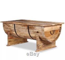 Industrial Coffee Table Vintage Style Furniture Solid Wood Storage Rustic Room