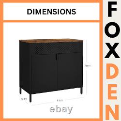 Industrial Cupboard Sideboard Cabinet Rustic Storage Doors Vintage Retro Style