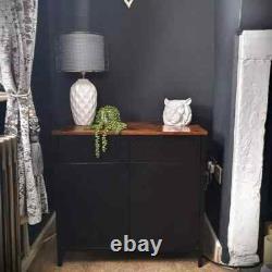 Industrial Cupboard Sideboard Cabinet Rustic Storage Doors Vintage Retro Style