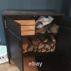 Industrial Cupboard Sideboard Cabinet Rustic Storage Doors Vintage Retro Style