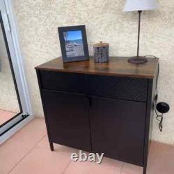 Industrial Cupboard Sideboard Cabinet Rustic Storage Doors Vintage Retro Style