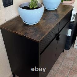 Industrial Cupboard Sideboard Cabinet Rustic Storage Doors Vintage Retro Style
