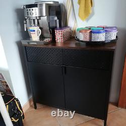 Industrial Cupboard Sideboard Cabinet Rustic Storage Doors Vintage Retro Style
