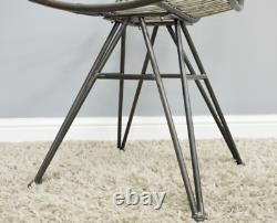 Industrial Dining Chair Vintage Retro Seat Rustic Metal Kitchen Office Furniture
