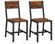 Industrial Dining Chairs Rustic Metal Set 2 Chair Vintage Retro Kitchen Seat