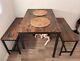 Industrial Dining Table And Bench Set Vintage Retro Kitchen Furniture Rustic
