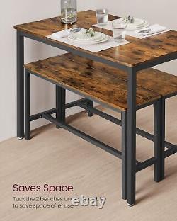 Industrial Dining Table And Bench Set Vintage Retro Kitchen Furniture Rustic