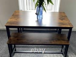 Industrial Dining Table Vintage Retro Furniture Rustic Metal Kitchen Breakfast