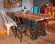 Industrial Dining Table Vintage Retro Rustic Reclaimed Furniture Large Metal Leg