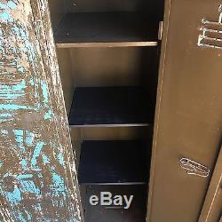 Industrial Factory Vintage Lockers Reworked Shelves Funky Retro 3 Door Locks