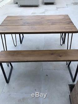 Industrial Kitchen/ Dining Retro Vintage Table And Benches