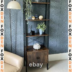 Industrial Ladder Shelf Rustic Bookcase Cabinet Vintage Retro Furniture Metal