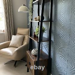 Industrial Ladder Shelf Rustic Bookcase Cabinet Vintage Retro Furniture Metal