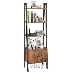 Industrial Ladder Shelf Rustic Bookcase Cabinet Vintage Retro Furniture Metal