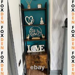 Industrial Ladder Shelf Rustic Bookcase Cabinet Vintage Retro Furniture Metal