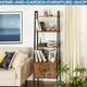Industrial Ladder Shelf Rustic Metal Bookcase Cabinet Vintage Retro Furniture Uk