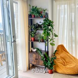Industrial Ladder Shelf Rustic Metal Bookcase Cabinet Vintage Retro Furniture UK