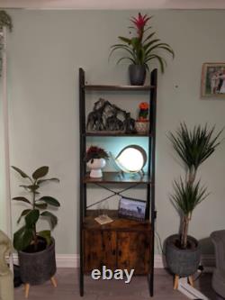 Industrial Ladder Shelf Rustic Metal Bookcase Cabinet Vintage Retro Furniture UK