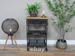 Industrial Metal Rustic Bedside Cabinet Chest of Drawers Vintage Storage Unit