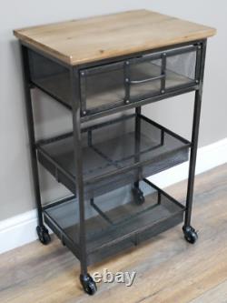 Industrial Metal Rustic Bedside Cabinet Chest of Drawers Vintage Storage Unit
