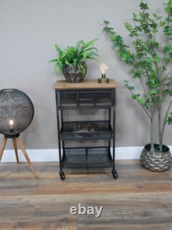 Industrial Metal Rustic Bedside Cabinet Chest of Drawers Vintage Storage Unit