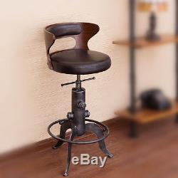 Industrial Retro Rustic Vintage Metal Bar Stool Kitchen Counter Chair Backrest