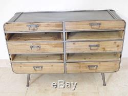 Industrial Retro Vintage Reclaimed Metal Wood Cabinet Unit Sideboard (d3962)