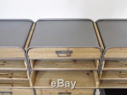 Industrial Retro Vintage Reclaimed Metal Wood Large Cabinet Sideboard (d3964)