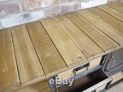 Industrial Retro Vintage Reclaimed Metal Wood Sideboard Cabinet Storage (d4488)