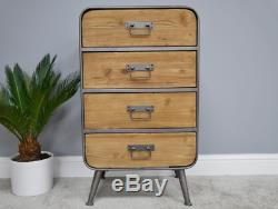 Industrial Retro Vintage Reclaimed Metal Wooden Tallboy Chest Drawers (dx3687)