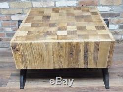 Industrial Retro Vintage Reclaimed Wood Metal Coffee Table (d4609)