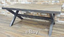 Industrial Retro Vintage Reclaimed Wood Metal Dining Kitchen Table (d4343)