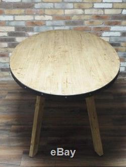 Industrial Retro Vintage Reclaimed Wood Metal Oval Dining Kitchen Table (dx4338)