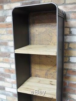 Industrial Retro Vintage Reclaimed Wood Metal Wall Shelving Unit Shelves (d4340)