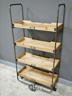 Industrial Shelving Unit Vintage Retro Bookcase Tall Rustic Room Display Cabinet