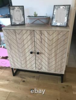 Industrial Side Cabinet Vintage Retro Cupboard Rustic Metal Console Table Unit