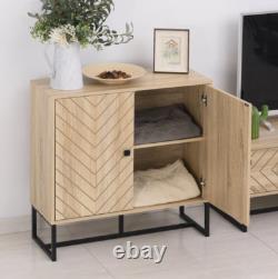 Industrial Side Cabinet Vintage Retro Cupboard Rustic Metal Console Table Unit