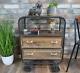 Industrial Side Cabinet Vintage Retro Furniture Small Rustic Metal Chest Drawers