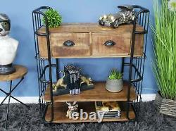 Industrial Side Cabinet Vintage Retro Sideboard Rustic Solid Wood Console Table