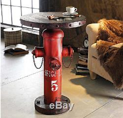 Industrial Side Table Vintage Lamp Stand Small Round Coffee Retro End Metal Wood
