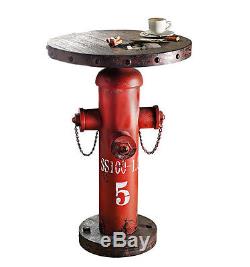 Industrial Side Table Vintage Lamp Stand Small Round Coffee Retro End Metal Wood