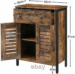 Industrial Storage Sideboard Large Rustic Cabinet Vintage Metal Console Table