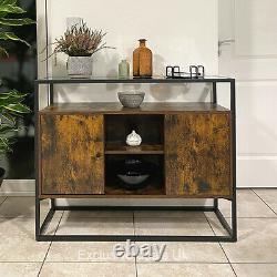 Industrial Style Console Table Vintage Side Cabinet Sideboard Hallway Kitchen