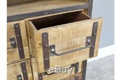 Industrial Style Rustic Metal Cabinet Storage Unit- 6 Drawers