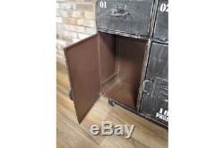 Industrial Style Rustic Metal Cabinet Storage Unit / Small Sideboard Retro