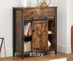 Industrial Style Storage Cabinet Slim Cupboard Wood Unit Small Sideboard Vintage