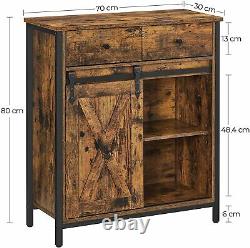 Industrial Style Storage Cabinet Slim Cupboard Wood Unit Small Sideboard Vintage