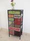 Industrial Tall Multi Coloured 10 Drawer Cabinet Chest Of Drawers Storage Unit
