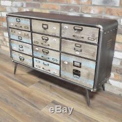 Industrial Vintage Antique Cabinet Cupboard Sideboard Unit Chest Of 11 Drawers